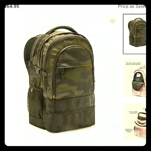 Victoria secret back bag PINK NATION OLIVE GREEN COLOR - Picture 1 of 1